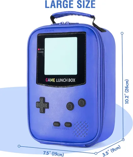 Vista 3 de Boys Lunch Box,Gamer Lunch Box for Boys Kids,Leather Insulated Lunch Bag for Kids,School Thermal Meal Cooler Lunch Boxes for Boy Kid