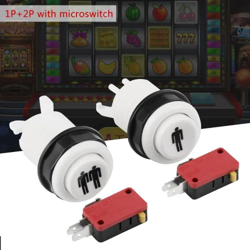 Vista 2 de Botón de juego, 1P 2P jugador botón DIY kit piezas de juego para joystick GamesArcade Videojuegos