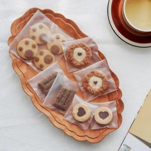 Vista 3 de 100 bolsas de OPP semitransparentes esmeriladas, adecuadas para embalar galletas, chocolate, dulces, postres, paquetes de aperitivos, pan, envoltura
