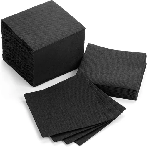 Vista 8 de AH AMERICAN HOMESTEAD Servilletas de cóctel de papel, servilletas desechables similares al lino, 4.75 x 4.75 pulgadas, servilletas cuadradas a Azul
