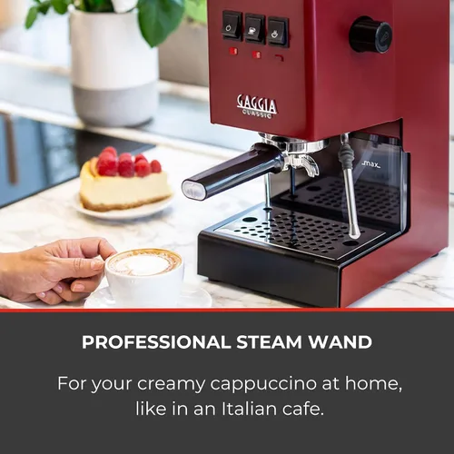 Vista 5 de Gaggia RI9380/47 Classic Pro - Máquina de café expreso, 1.3 litros, color rojo cereza