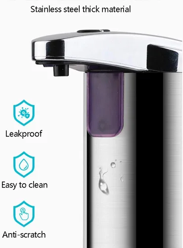 Vista 6 de Máquina dispensadora de jabón inteligente de acero inoxidable, dispensador de desinfectante de manos con sensor infrarrojo sin contacto, dispensador
