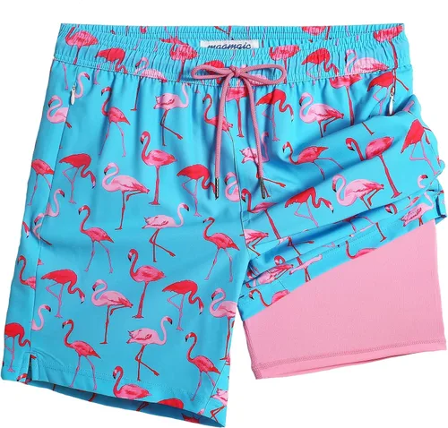 Vista 14 de maamgic Traje de Baño para Hombre 2 en 1, Pantalones Cortos de Natación de 17.8 cm para Hombre, Trajes de Baño, Pantalones Cortos de Tabla