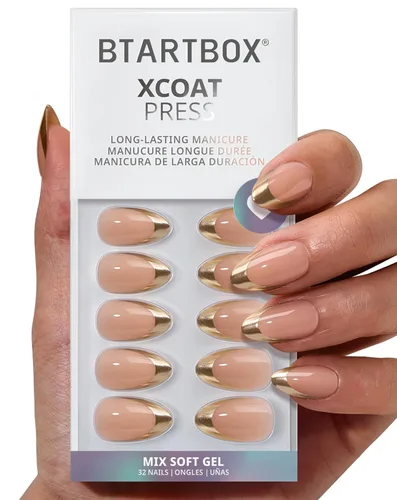 Vista 23 de BTArtbox Uñas Postizas Blancas Cortas a Presión - Uñas Postizas de Gel Suave en Forma de Almendra, Uñas Blancas con Pegamento para Uñas, Uñas