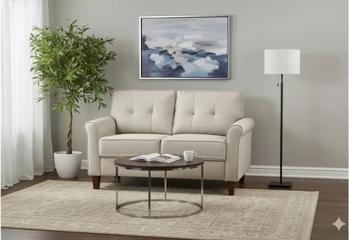Vista 10 de Container Furniture Direct Kouchouk - Muebles de sala de estar de terciopelo cómodos de tres plazas, sofá moderno de mediados de siglo, sofá biplaza