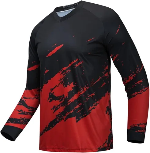 Vista 127 de Hotlion Camiseta de ciclismo para hombre, manga larga, MTB Motocross, ropa de carreras todoterreno
