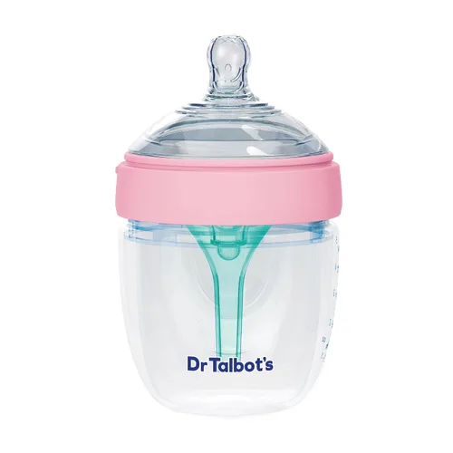 Vista 6 de Botella de silicona anticólicos Dr. Talbot's - 5 oz Sistema de ventilación avanzado, pezón flexible suave de flujo lento - Aqua Top