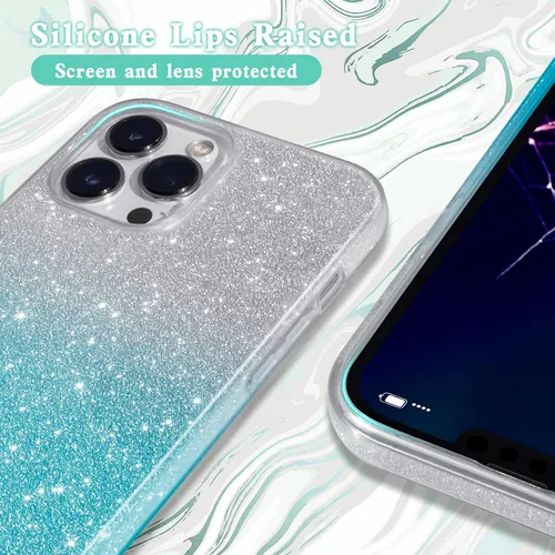Vista 2 de MATEPROX Funda compatible con iPhone 13 Pro Max, funda protectora brillante para niñas y mujeres, funda protectora para iPhone 13 Pro Max de 6.7