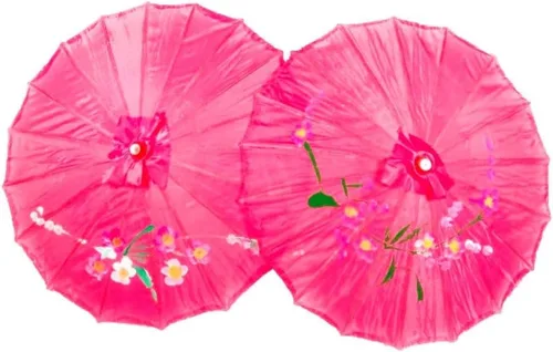 Vista 9 de TJ Global Paquete de 2 paraguas chinos japoneses para niños, 22 pulgadas, para bodas, fotografías, disfraces, cosplay, decoración y otros eventos, 2