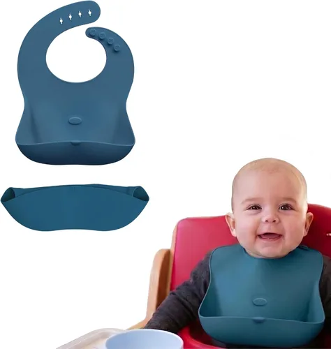 Vista 15 de Abiie Ruby Wrapp - Baberos de silicona para bebés con bolsillo frontal, babero impermeable, resistente a las manchas, baberos de silicona para niños