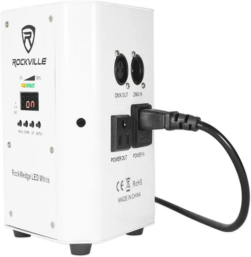 Vista 5 de (4) Rockville RockWedge LED blanco RGBWA+UV recargable luces DMX inalámbricas + bolsa