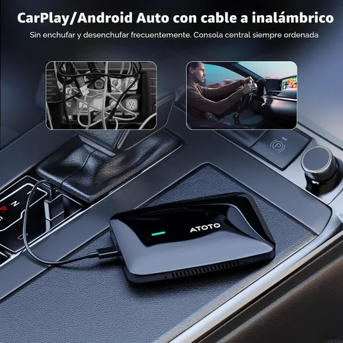 Vista 2 de Adaptador inalámbrico CarPlay Android Auto - Caja de video mágica inteligente con sistema multimedia Android integrado, disfruta de aplicaciones