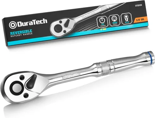 Vista 9 de DURATECH Llave de trinquete de accionamiento de 3/8" Resistencia a la suciedad, 90 dientes, aleación de cromo, totalmente pulido