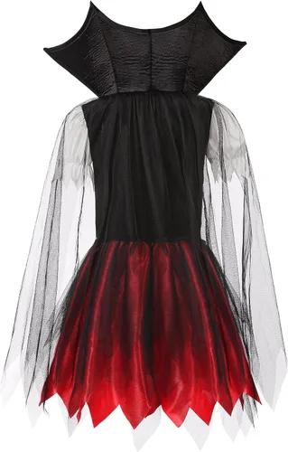 Vista 4 de Soyoekbt Disfraz de vampiro para niñas, disfraz de vampiro de Halloween