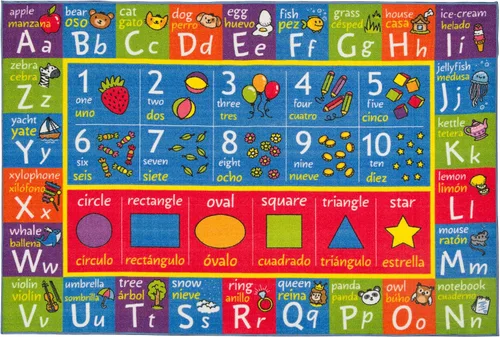 Vista 18 de KC CUBS, tapete para piso, área de aprendizaje educativo, juegos, ABC, alfabeto, animales, para niños y la recámara y sala de juegos de niños.