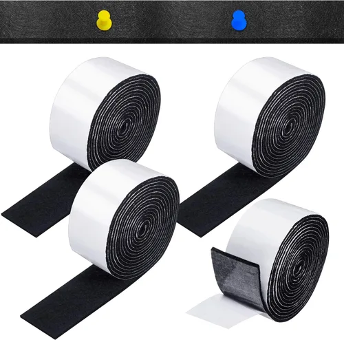 Vista 14 de Zonon 4 rollos de tiras de fieltro de 120 pulgadas con respaldo adhesivo, cintas de fieltro para muebles, rollos de tiras autoadhesivas de poliéster
