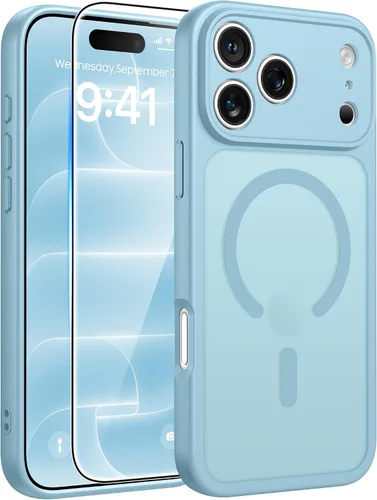 Vista 15 de FNTCASE - Funda para iPhone 16 Pro: magnética, mate, translúcida, de grado militar, protectora contra caídas, resistente, fina, duradera y a prueba