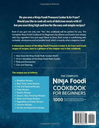 Vista 2 de The Complete Ninja Foodi Cookbook for Beginners 1000 Days The Most Wanted, Simple, and Healthy Recipes For Frying, Pressure Cooking, Slow Cooking