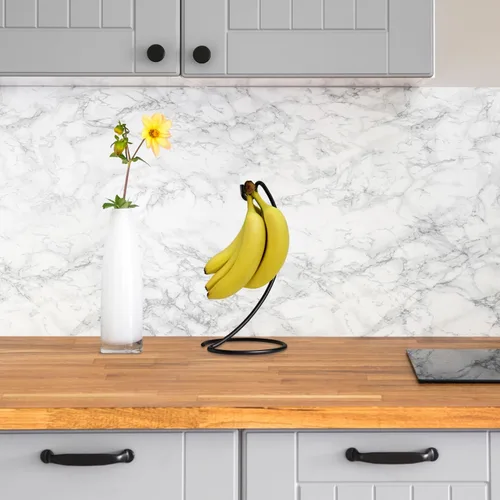 Vista 5 de Blue Donuts Soporte moderno para plátanos, soporte de árbol para encimera de cocina, accesorios de cocina, soporte de plátano negro