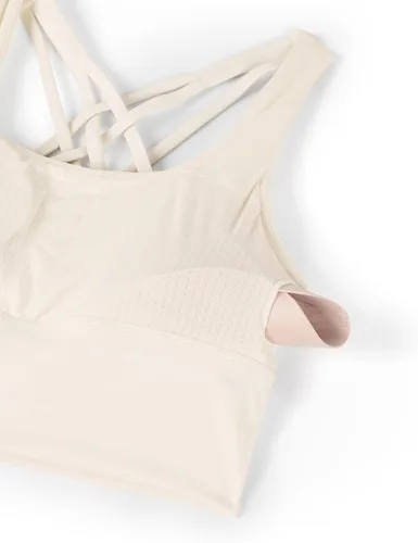 Vista 6 de CRZ YOGA Naked Feeling Criss Cross Longgline - Sujetadores deportivos para mujer, sin varillas, acolchados, con tirantes delgados, para yoga