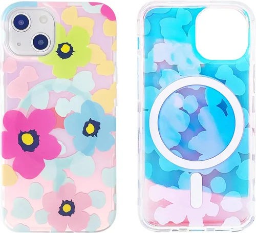 Vista 10 de Funda magnética para iPhone 13 y iPhone 14 de 6.1 pulgadas, compatible con carga MagSafe de poliuretano termoplástico suave, delgada, a prueba