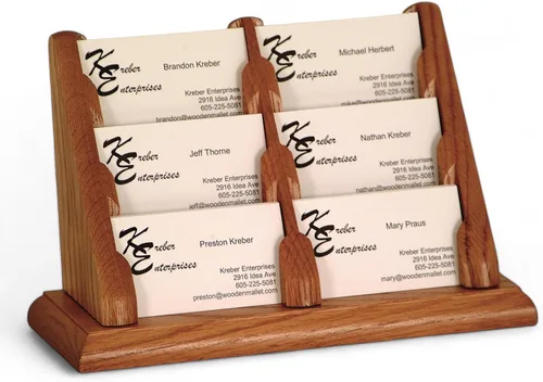 Vista 11 de Wooden Mallet Tarjetero para encimera de 9 bolsillos, roble medio