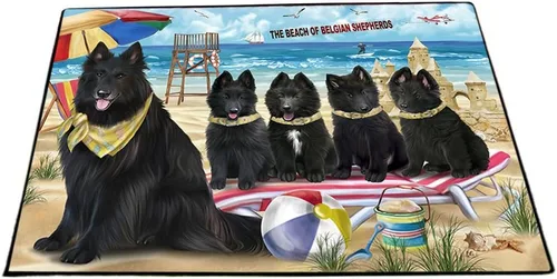 Vista 24 de Doggie of the Day Belgian Shepherd Dogs Floor Mat - 4th of July Independence Day - Best Dog Doormat - Protector Decor - Unique Portrait Art