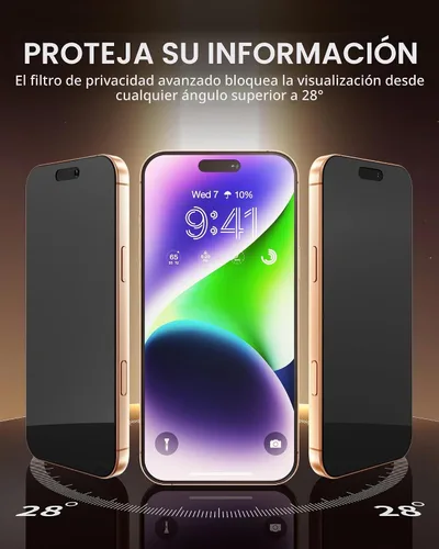 Vista 3 de PDDKISS Paquete de 2 protectores de pantalla de privacidad para iPhone 17