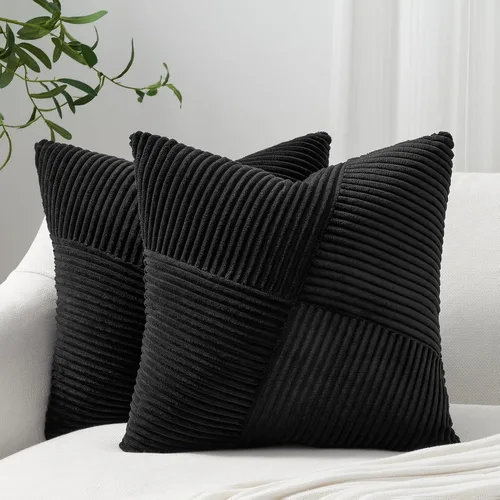 Vista 19 de Topfinel Juego de 2 fundas de almohada decorativas negras de 16 x 16 pulgadas para sofá, cama, decoración rústica estilo bohemio para el hogar