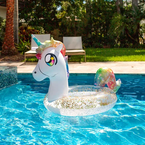 Vista 3 de PoolCandy Tubos inflables de piscina de animales de 42 pulgadas y anillos de natación