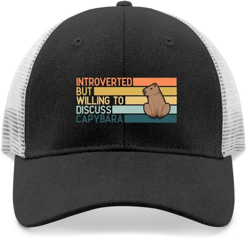 Vista 9 de devor Hats Introverted But Willing to Discuss Capybaras Dad Hats, Graphic Cap for Women