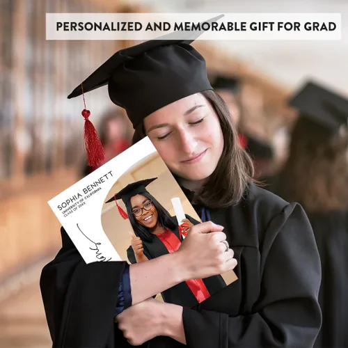 Vista 6 de Andaz Press Tarjeta fotográfica de graduación jumbo personalizada de 8.5 x 11 pulgadas con sobre, tarjeta de felicitación personalizada de clase