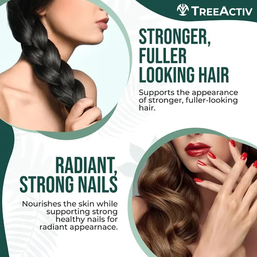 Vista 4 de Biotin Bliss Skin Hair Nails Vitaminas + Saw Palmetto Suplemento Volumizador y Espesante Fórmula para Hombres Mujeres Folato MSM B Complejo