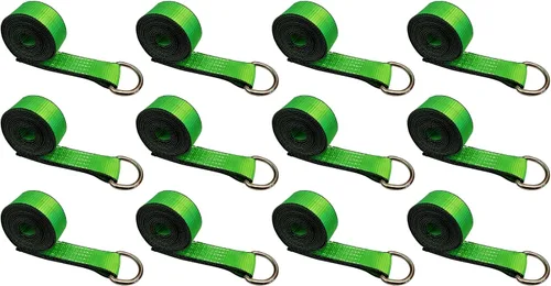 Vista 41 de Mega Cargo Control 1 paquete de correas de lazo de anillo D, amarres de remolque negros de 2 pulgadas para ensamblajes de elevación de ruedas