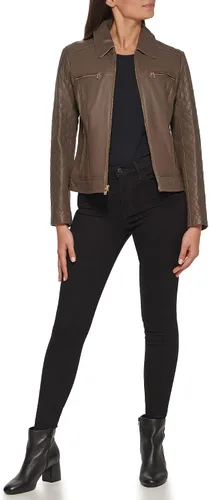 Vista 2 de Cole Haan Diamond Quilt - Chaqueta de piel