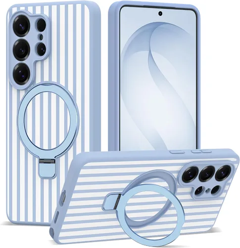 Vista 64 de SKYLMW - Funda para Samsung Galaxy S23 con soporte, 6.1 pulgadas, color negro Soporte de anillo magnético, compatible con Mag-Safe, funda
