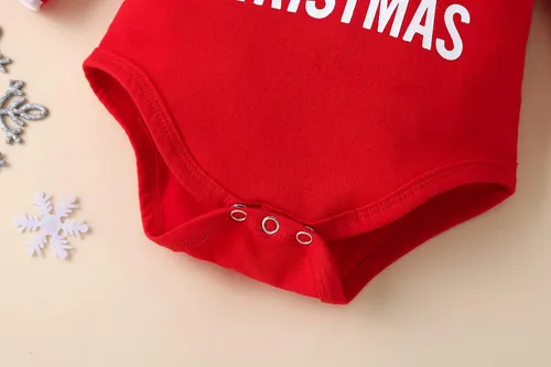 Vista 5 de VINUOKER Ropa de Navidad para bebé, conjuntos de ropa de Navidad para Año Nuevo, 3 piezas, conjuntos de ropa infantil