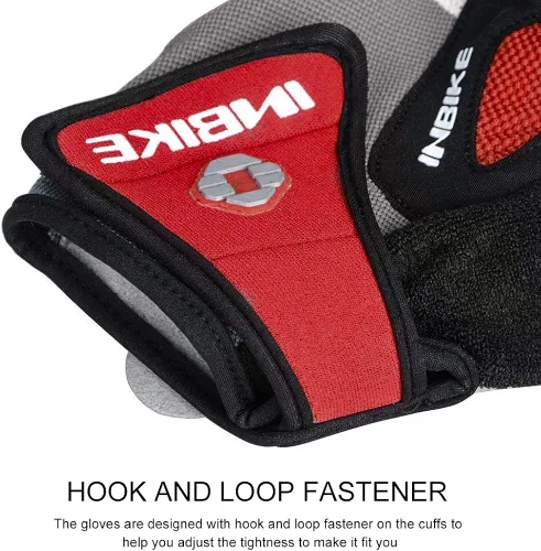 Vista 5 de Inbike - Guantes de ciclismo para hombre, 5 mm 0.19 pulgadas, almohadilla de gel absorbente de golpes, antideslizantes, transpirables