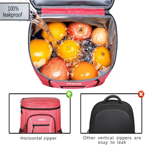 Vista 2 de FORICH Mochila enfriadora portátil suave con aislamiento a prueba de fugas, bolsa enfriadora grande para hombres y mujeres, para el trabajo, viajes