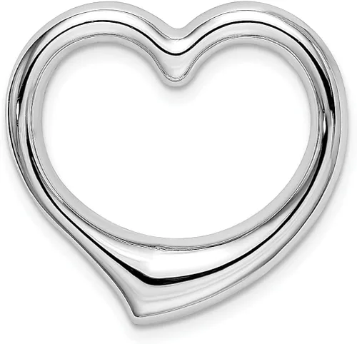 Vista 3 de Collar con dije de corazón de oro blanco de 14 quilates, joyería fina para mujer, regalos para ella, Oro blanco Piedra