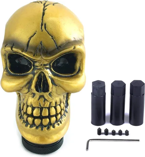 Vista 13 de Pomo de palanca de cambios manual de cabeza de calavera pequeña Negro