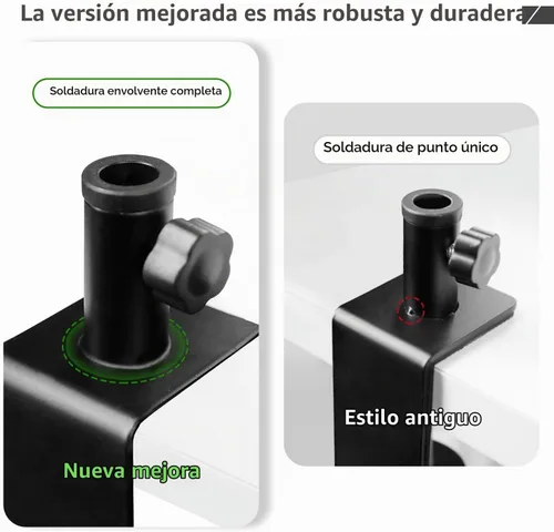 Vista 4 de Abrazadera de montaje de mesa de metal resistente, abrazadera de escritorio de metal para soporte de brazo de micrófono, abrazadera ajustable