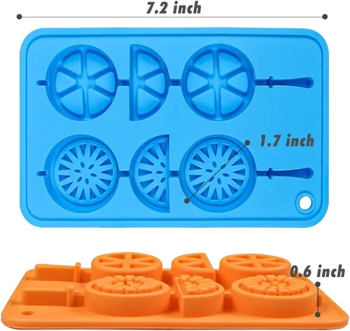 Vista 2 de Webake Bandejas para cubitos de hielo, moldes de silicona para frutas, moldes para paletas de frutas con palitos reutilizables, paquete de 2 moldes