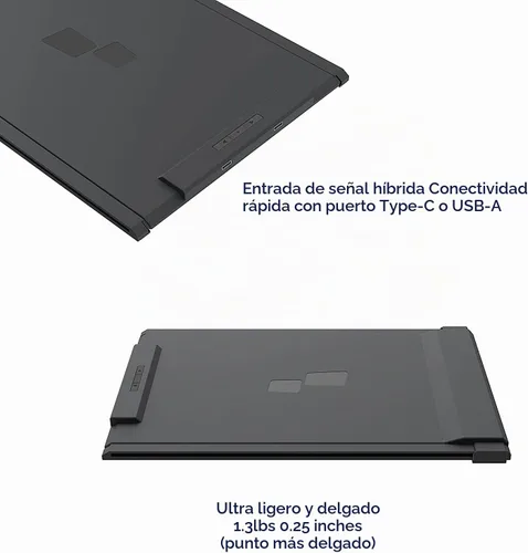 Vista 3 de Mobile Pixels Duex Plus Monitor portátil para computadoras portátiles, USB C/USB A Plug and Play 13.3" Extensor de pantalla portátil Duex Plus