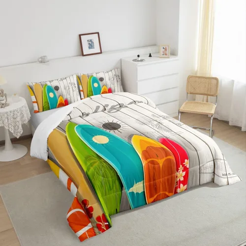 Vista 76 de Juego de ropa de cama Happy Camping de Homewish, tamaño individual, con diseño de osos cazadores y pinos, para niños, hombres, adultos, decoración