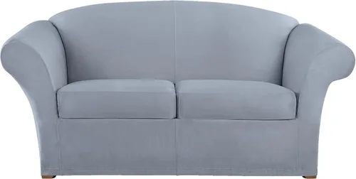 Vista 37 de SURE FIT funda para silla con alas y cojín en T de gamuza suave, de una pieza, ajuste relajado, poliéster, lavable a máquina, color chocolate