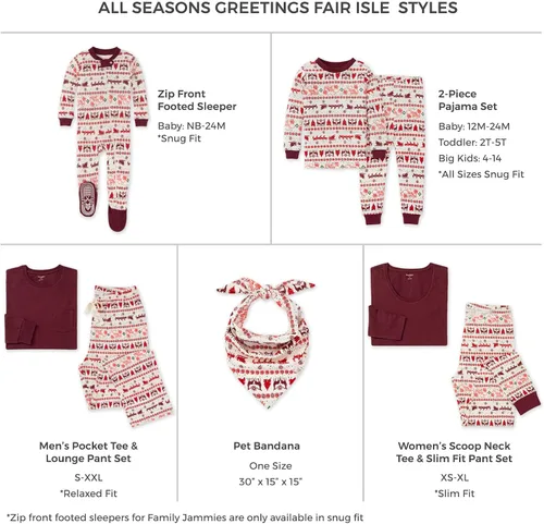 Vista 2 de Burt's Bees Baby - Conjuntos de pijamas de Navidad familiares a juego, de algodón orgánico, para niños, bebés, mujeres y adultos