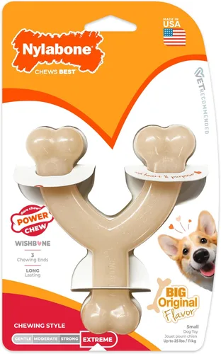 Vista 8 de Nylabone Wishbone Power Chew - Juguete masticable para perros pequeños de hasta 25 libras