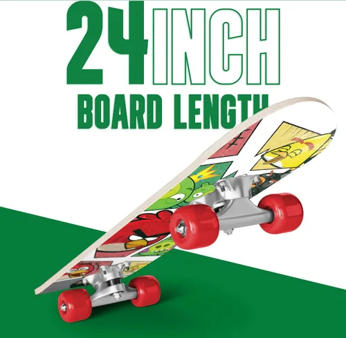 Vista 3 de Angry Birds Monopatín para principiantes para niños, mini tabla de crucero de madera con gráficos geniales para niños y niñas de 5 a 14 años