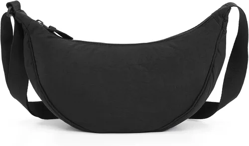 Vista 4 de Bolso cruzado Hobo Sling Crescent para mujeres y hombres, bolso de hombro pequeño de moda, bolso de bola de masa casual, correa ajustable
